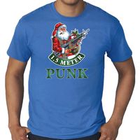 Grote maten fout Kerstshirt / outfit 1,5 meter punk blauw voor heren