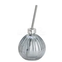 Drinkglas Kerstbal met Rietje Grijs