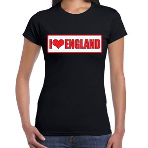 I love England / Engeland landen t-shirt zwart dames 2XL  -