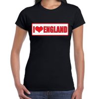 I love England / Engeland landen t-shirt zwart dames 2XL  - - thumbnail