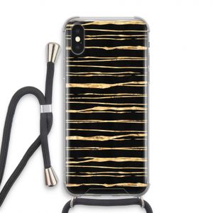 Gouden strepen: iPhone XS Transparant Hoesje met koord