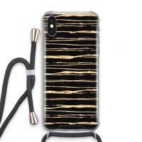 Gouden strepen: iPhone XS Transparant Hoesje met koord