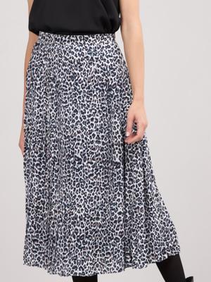 Geplooide rok met luipaardprint