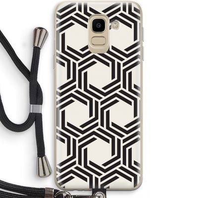 Geometrisch patroon: Samsung Galaxy J6 (2018) Transparant Hoesje met koord