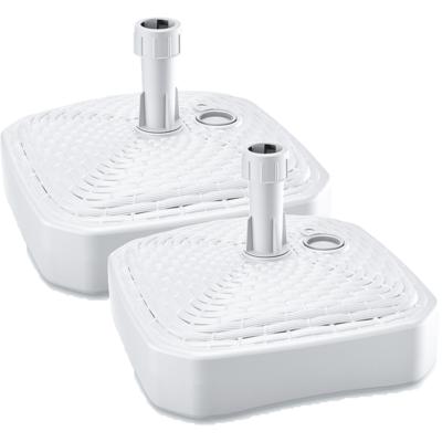 Prosperplast Parasolvoet - 2x - vierkant - rotan - wit - 12L