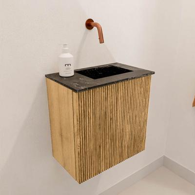 Toiletmeubel Mondiaz Joya Dlux | 40 cm | Meubelkleur Oak | Faye wastafel Lava Wasbak Rechts | Zonder kraangat(en)