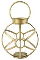 Countryfield windlicht Darcy 25,5 x 26 cm staal/nikkel goud Countryfield windlicht Darcy 25,5 x 26 cm staal/nikkel goud