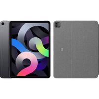 Apple iPad Air (2020) 10.9 inch 256 GB Wifi Space Gray + Logitech Touch Toetsenbord Hoes - thumbnail