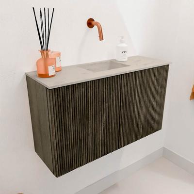 Toiletmeubel Mondiaz Joya Dlux | 70 cm | Meubelkleur Shadow | Faye wastafel Opalo Wasbak Midden | Zonder kraangat(en)