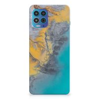 Motorola Moto G100 TPU Siliconen Hoesje Marble Blue Gold - thumbnail