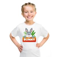T-shirt wit voor kinderen met Bunny het konijn - thumbnail
