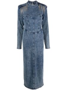 Gestuz robe longue FrillyGZ à manches longues - Bleu