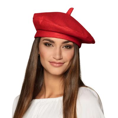 Verkleed hoed - baret - rood - polyester - franse baret - frans - landen thema