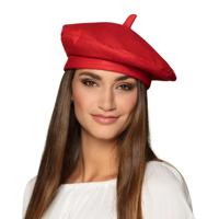 Verkleed hoed - baret - rood - polyester - franse baret - frans - landen thema