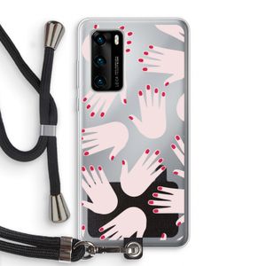 Hands pink: Huawei P40 Transparant Hoesje met koord