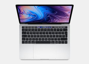 Refurbished MacBook Pro Touchbar 13 inch i5 2.4 Ghz 8 GB 256 GB Zilver Licht gebruikt