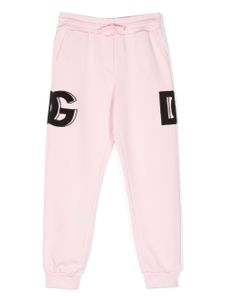 Dolce & Gabbana Kids pantalon de jogging à patch logo - Rose