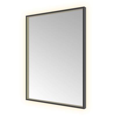 Spiegel Hotbath &MORE 80x60 cm LED-Verlichting Spiegelverwarming Rechthoek Geborsteld Zwart PVD