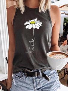 Cotton-Blend Casual Sleeveless Tank & Cami