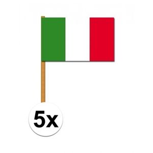 5x stuks Italie zwaaivlaggetjes   -