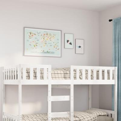 Kinderbed zonder matras massief grenenhout wit 90x200 cm