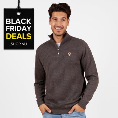 Heren Trui Woudrichem | Donkertaupe Melange