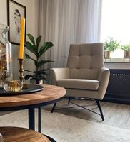 Leren fauteuil volledig gestoffeerd - met hoge rug - bruin leer - Echt leer, Modern, ontdek de vele Leersoorten en Kleuren bij ShopX