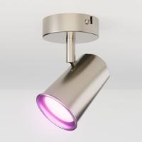 Riga - LED smart plafondlamp - 5 Watt 400 Lumen - Draaibaar en kantelbaar - GU10 - RGBWW - Wifi + Bluetooth - Google Home, Amazon Alexa en Siri - RVS - Bestuurbaar via App en Stem