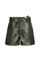 Like Flo winter nep leren short meisjes - groen - Fay-Linn - schelpenriem