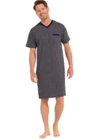 Heren Nachthemd katoen - Blauw met print - Maat S - Blauw - Blauw - Blauw - Blauw - Blauw - Blauw - Blauw - Blauw - Blauw - Blauw - Blauw