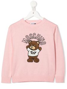 Moschino Kids pull en coton mélangé à logo brodé - Rose