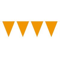 1x Mini vlaggenlijn versiering oranje 300 cm