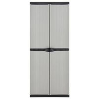 The Living Store Tuinkast PVC - PP Grijs/Zwart - 68x40x168 cm - 3 Schappen