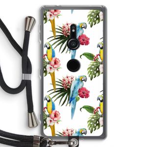 Kleurrijke papegaaien: Sony Xperia XZ2 Transparant Hoesje met koord