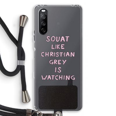 Christian Grey: Sony Sony Xperia 10 III Transparant Hoesje met koord