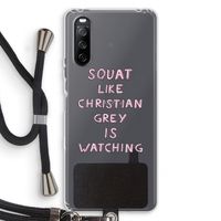 Christian Grey: Sony Sony Xperia 10 III Transparant Hoesje met koord