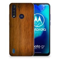 Motorola Moto G8 Power Lite | Bumper Hoesje | Donker Hout Motorola Moto G8 Power Lite | Bumper Hoesje | Donker Hout