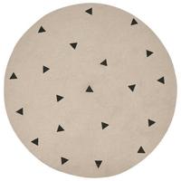 Beliani - DURG - Laagpolig vloerkleed - Beige - ø 140 cm - Katoen