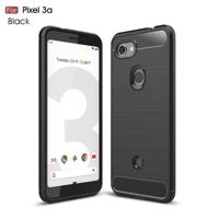 Geborsteld textuur Carbon Fiber TPU Case voor Google pixel 3a (zwart)