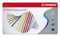STABILO aquacolor, premium aquarel kleurpotlood, metalen etui met 36 kleuren - thumbnail
