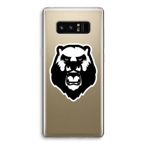 Angry Bear (white): Samsung Galaxy Note 8 Transparant Hoesje