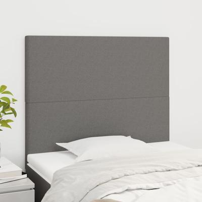 Hoofdborden 2 st 80x5x78/88 cm stof donkergrijs