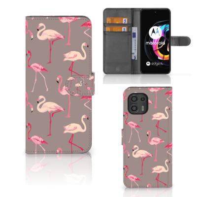 Motorola Edge 20 Lite | Telefoonhoesje | Met pasjeshouder | Flamingo