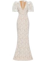 Rebecca Vallance robe longue Floria à fleurs en dentelle - Blanc