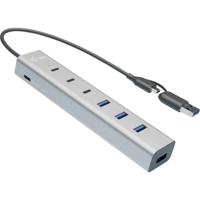 i-tec CAHUBMETAL7 CAHUBMETAL7 USB-hub 4 + 3 poorten USB-A, USB-C USB 3.1 Gen1 5 GBit/s Grijs