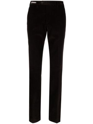 Corneliani pantalon droit en velours côtelé - Marron