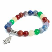 Edelsteen Armband 7 Chakra met Hamsa Hand - 8 mm