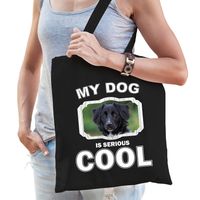 Friese stabij honden tasje zwart volwassenen en kinderen - my dog serious is cool kado boodschappent - thumbnail