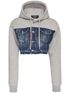 DSQUARED2 hoodie en coton à design superposé - Bleu