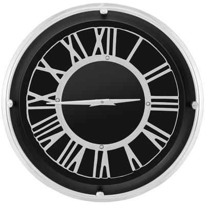 34,5 cm Stille Wandklok Zilveren Frame Zilveren Romeinse Cijfers Glazen Kap Grote Moderne Decoratieve Wandklok voor Thuis Kantoor
